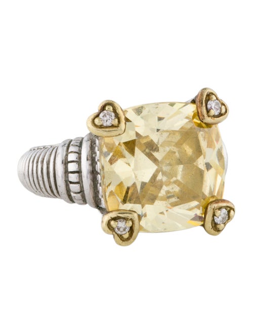 Judith Ripka Cubia Zirconia & Diamond Cocktail Ring