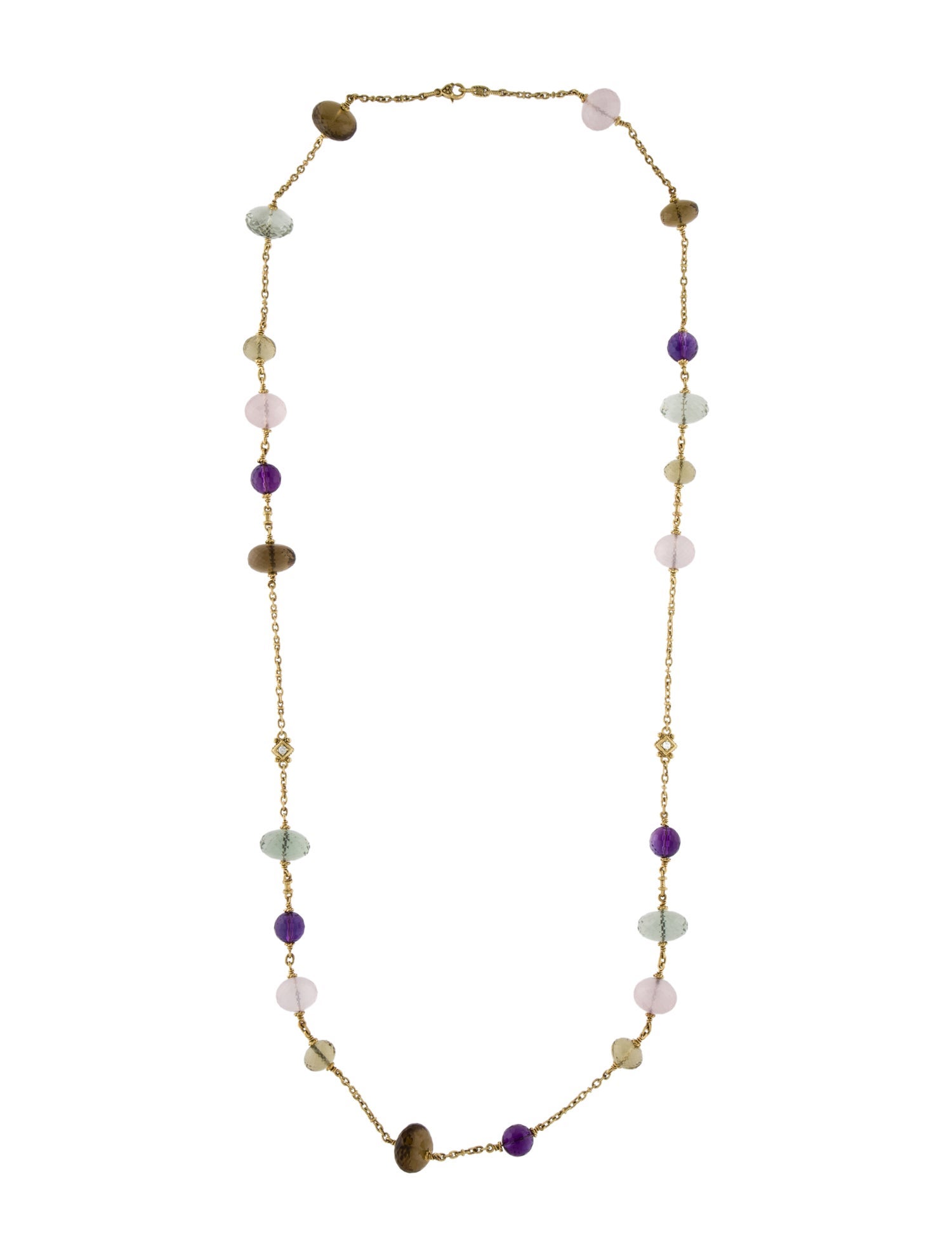 Judith Ripka 18K Multistone & Diamond Station Necklace