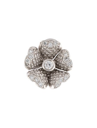Judith Ripka 18K Diamond Dogwood Flower Single Earclip Earring