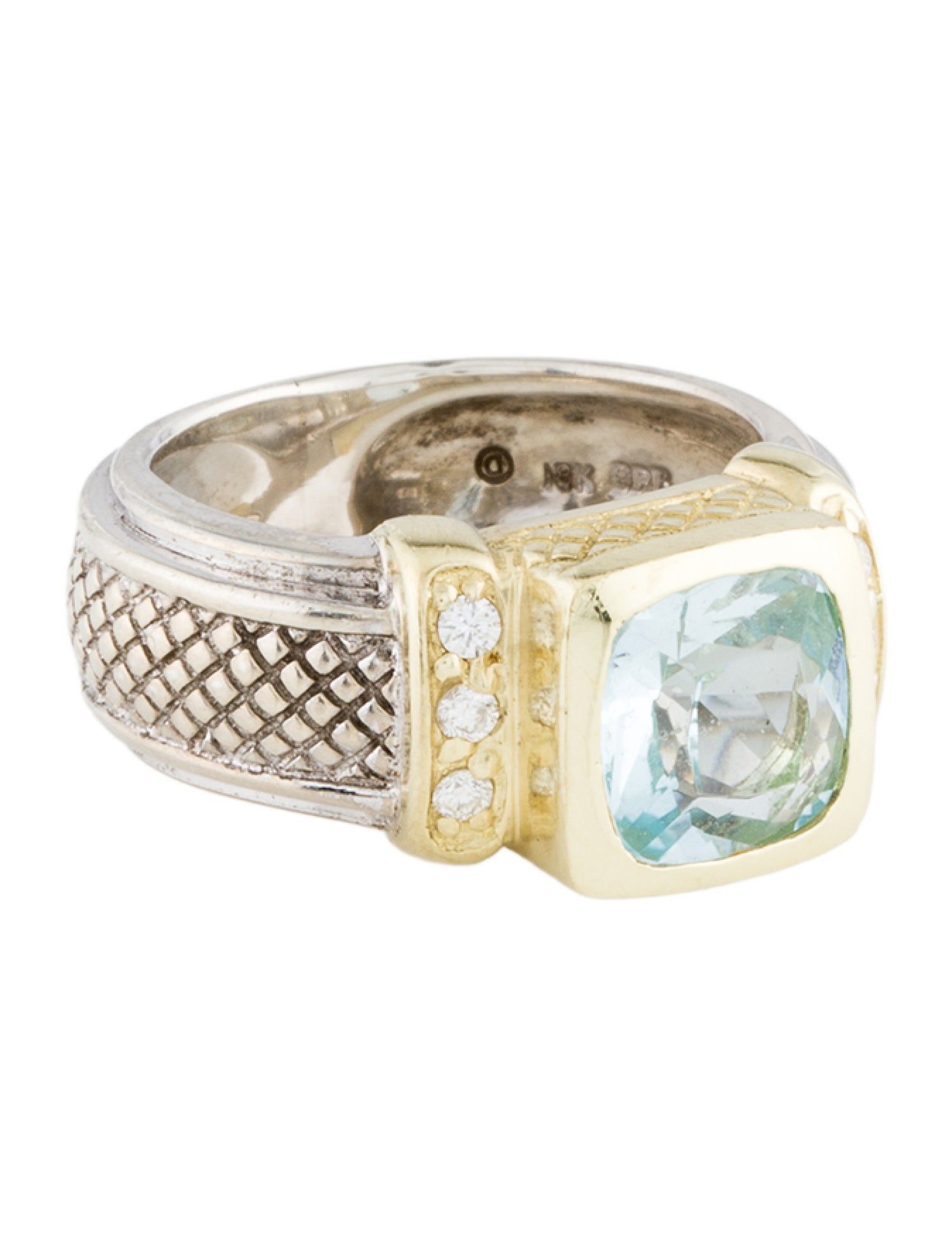 Judith Ripka 2.93ct Topaz & Diamond Cocktail Ring