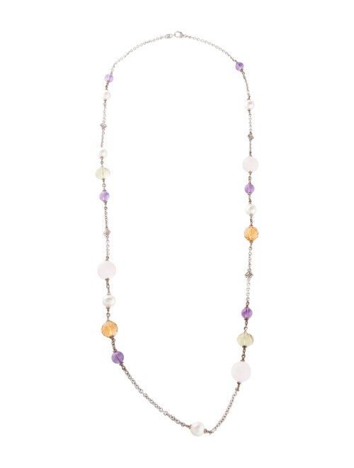 Judith Ripka Pearl & Multistone Station Necklace