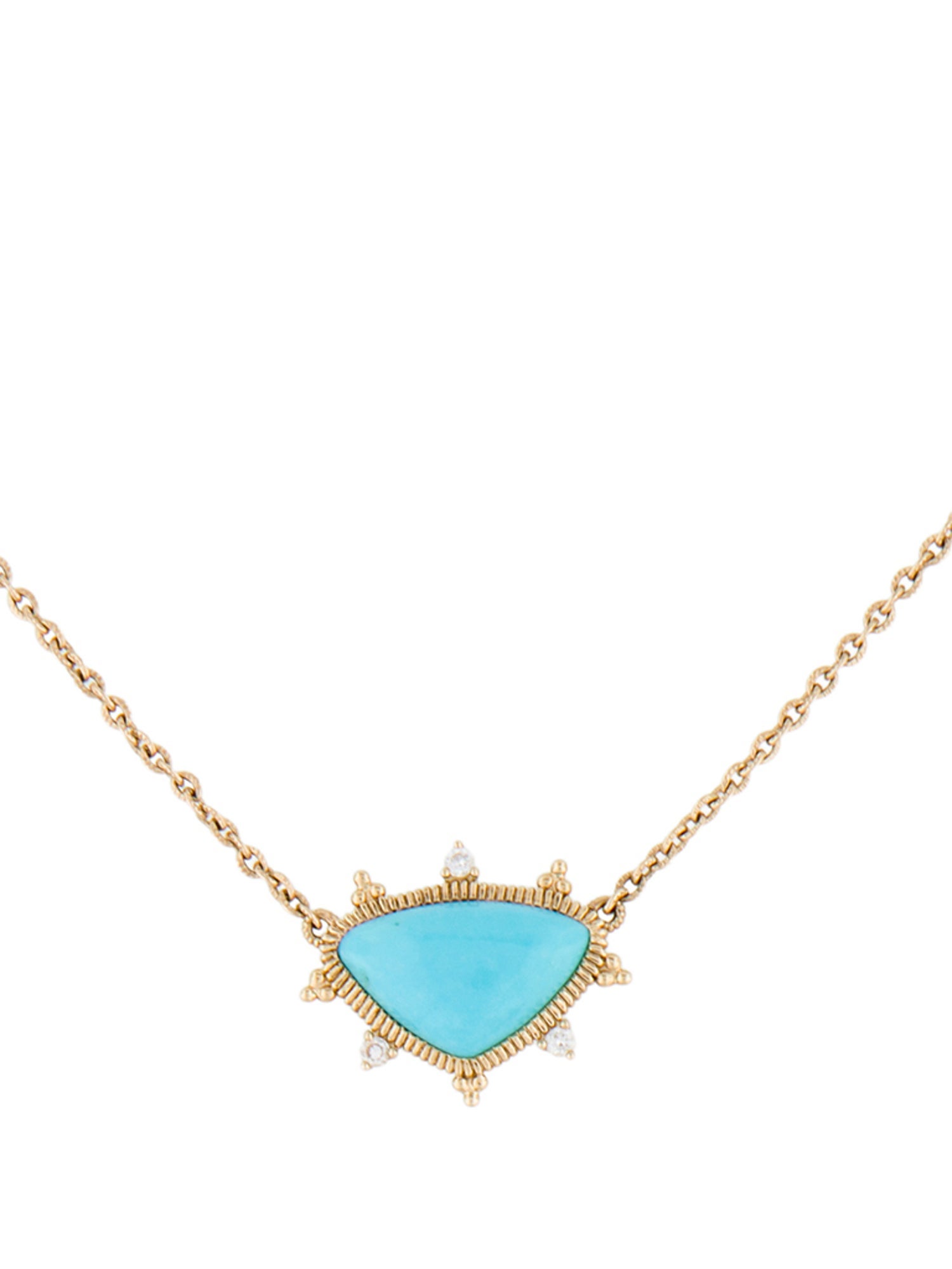 Judith Ripka 14K Composite Turquoise & Diamond Pendant Necklace