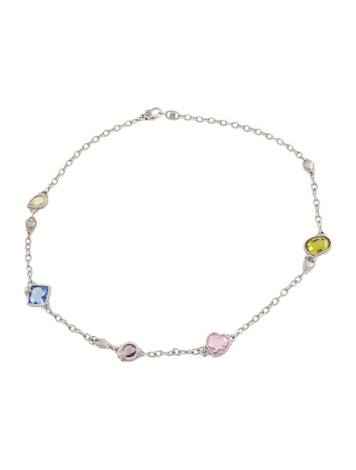 Judith Ripka Amethyst & Cubic Zirconia Station Necklace