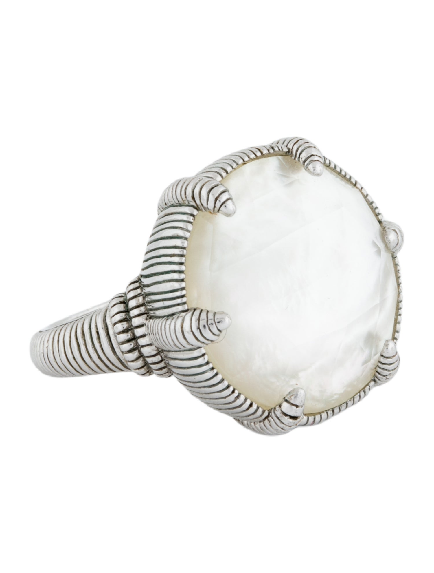 Judith Ripka Mother of Pearl & Quartz Doublet Ring