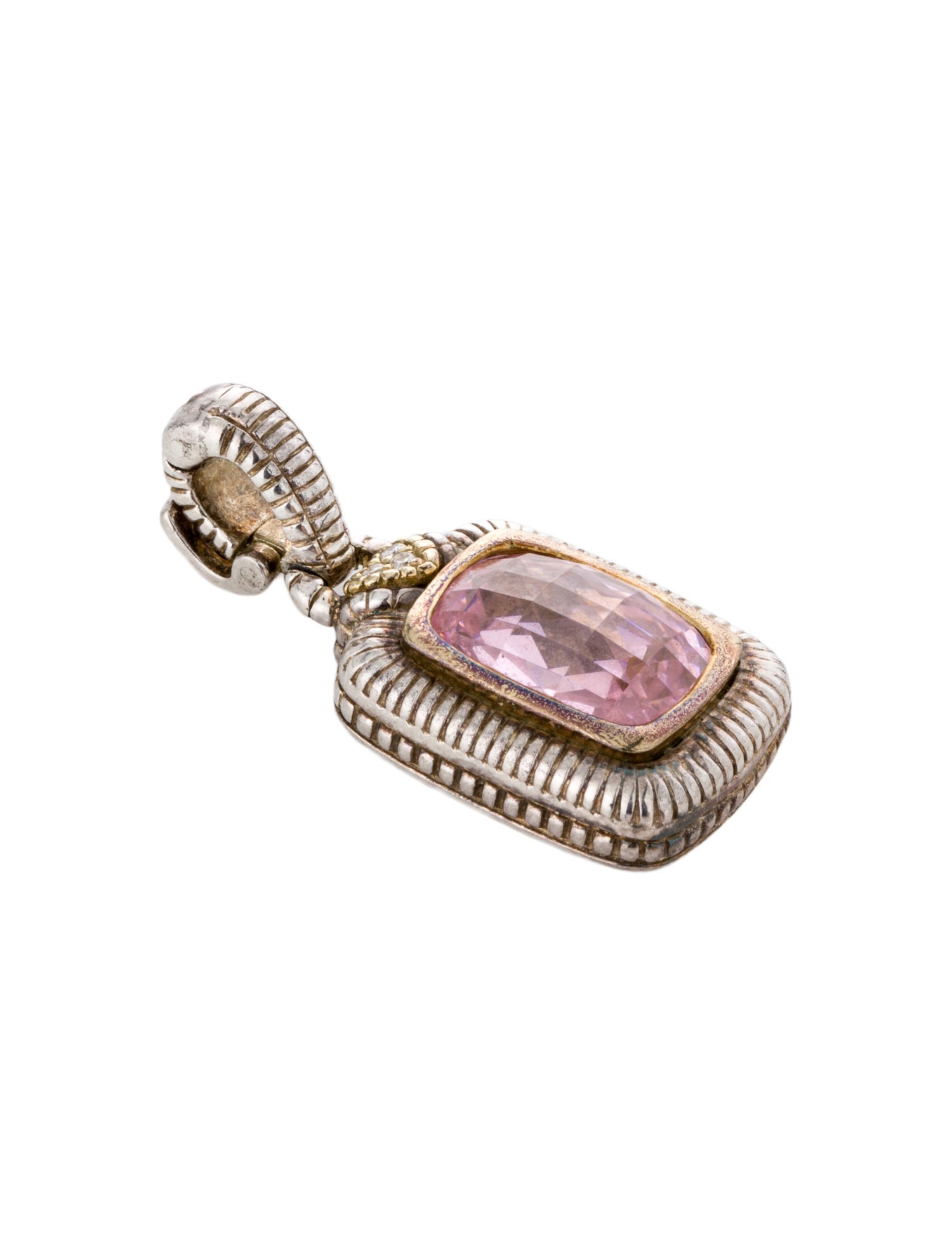 Judith Ripka Two-Tone Cubic Zirconia & Diamond Pendant