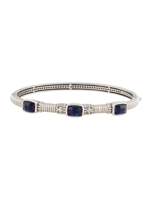 Judith Ripka Sapphire & Synthetic Sapphire Triple Stone Bangle
