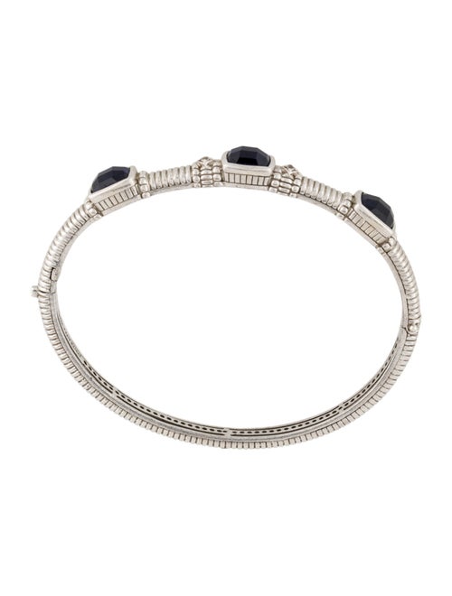Judith Ripka Sapphire & Synthetic Sapphire Triple Stone Bangle