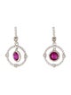Judith Ripka Synthetic Ruby & Colorless Sapphire Drop Earrings