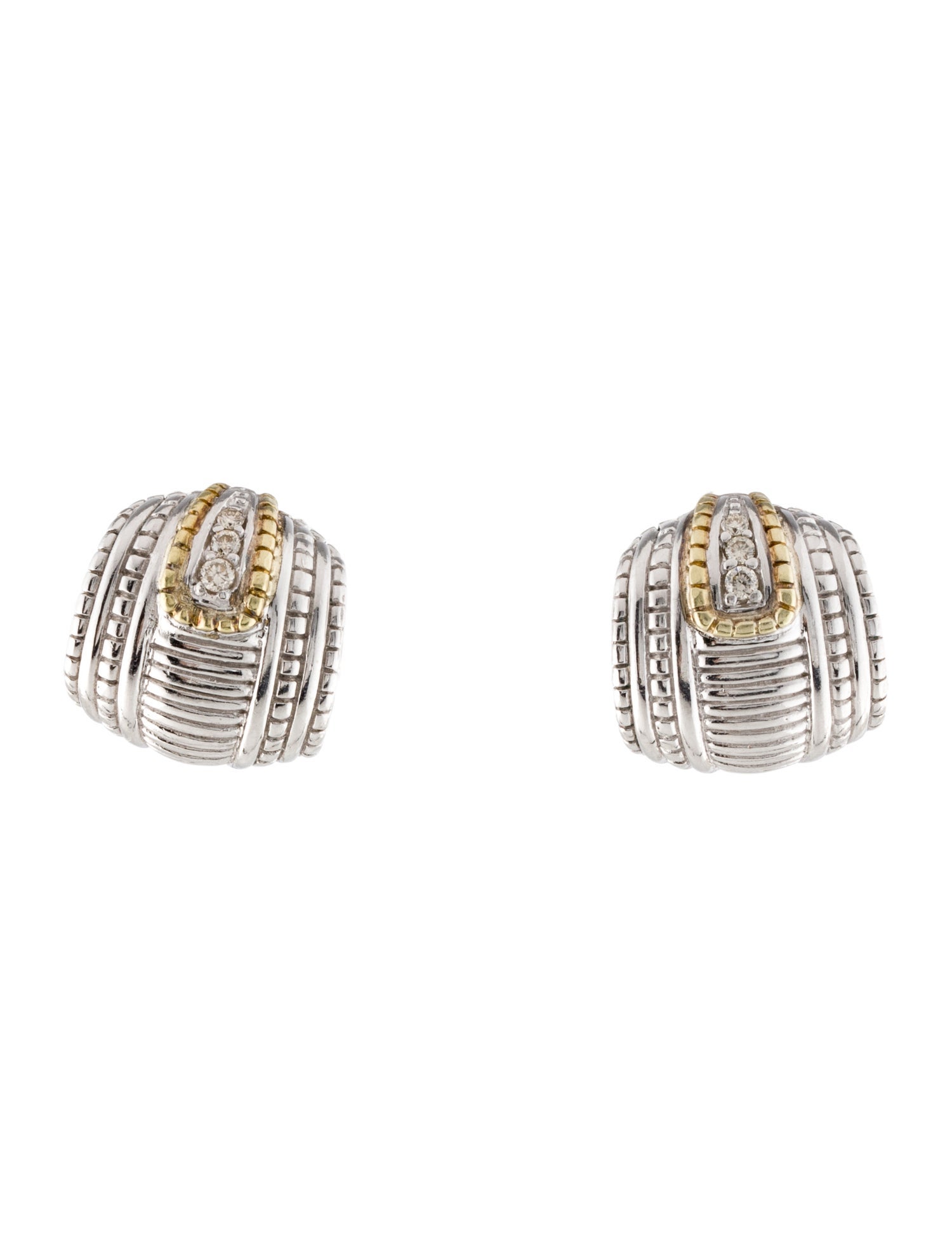 Judith Ripka Diamond Berge Cushion Earclips