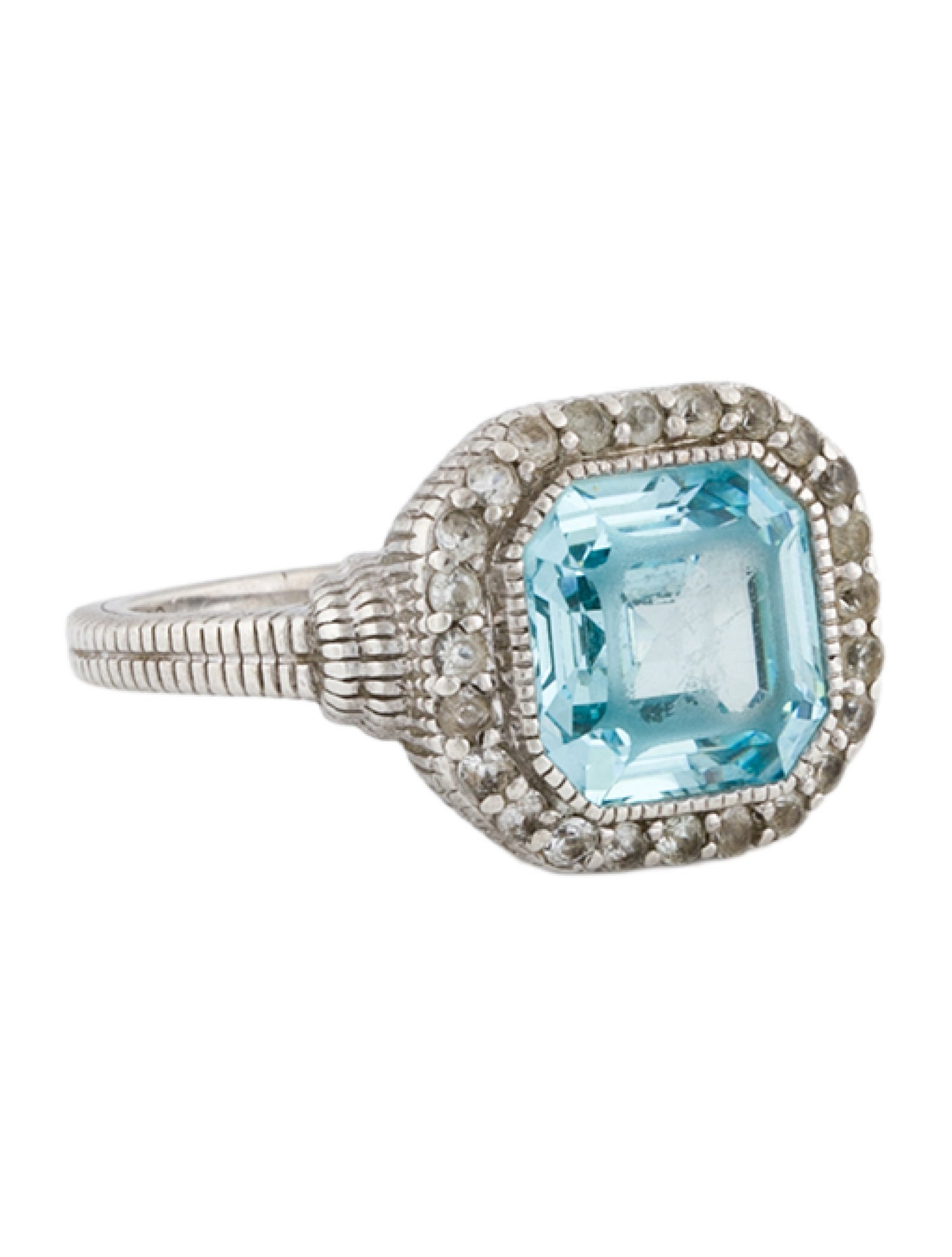 Judith Ripka Cubic Zirconia & Sapphire Cocktail Ring