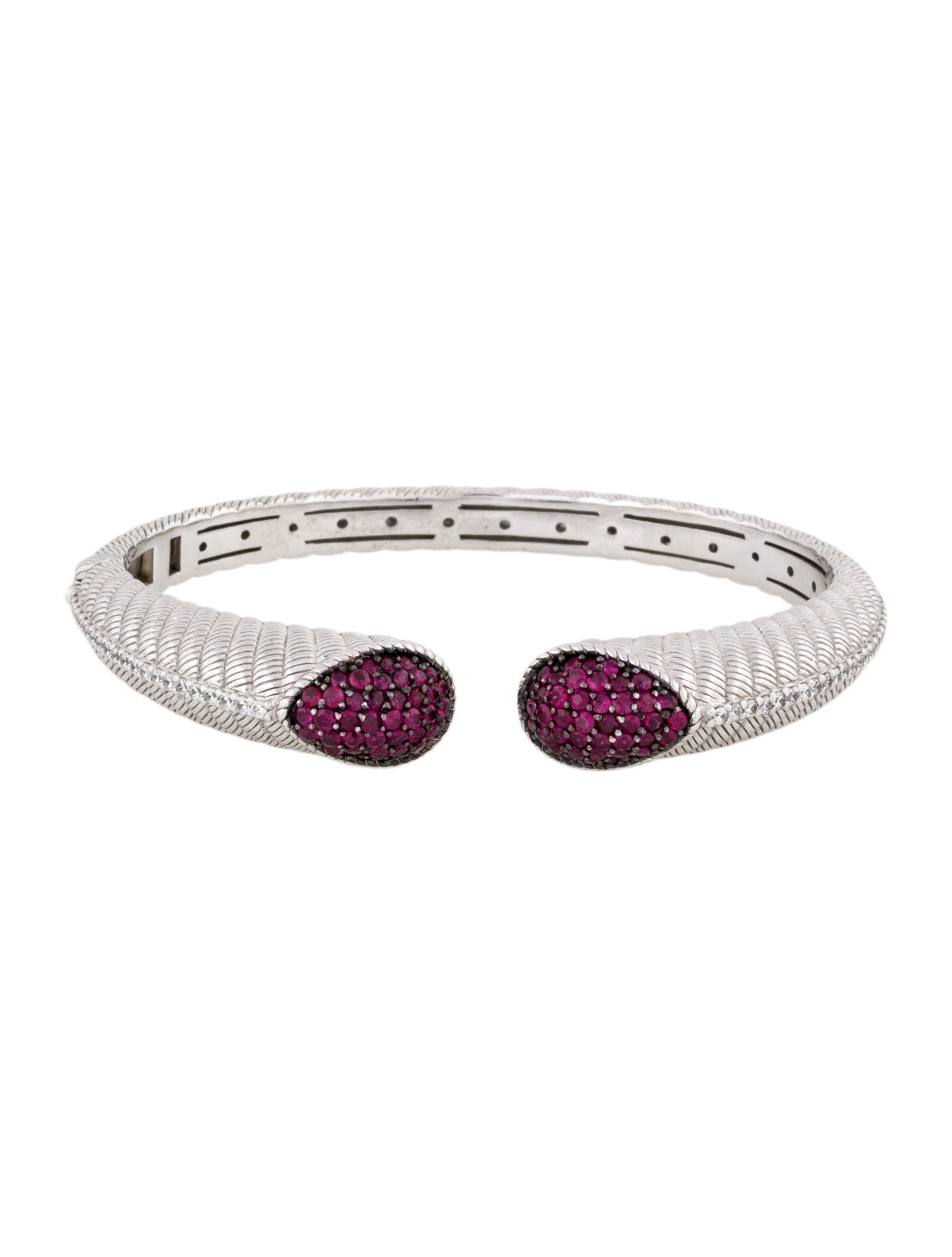 Judith Ripka Ruby & Cubic Zirconia Kick Cuff Bracelet