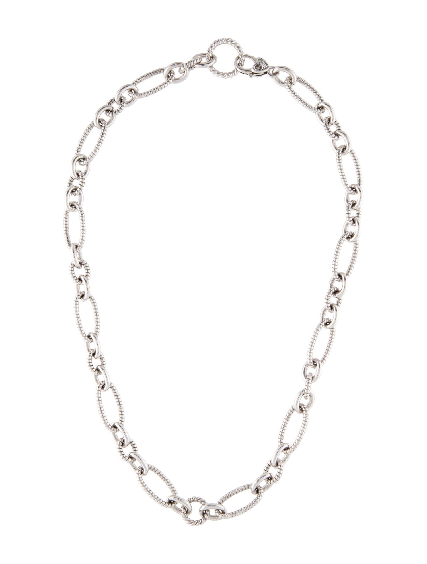 Judith Ripka Oval Textured Link Chain Necklace