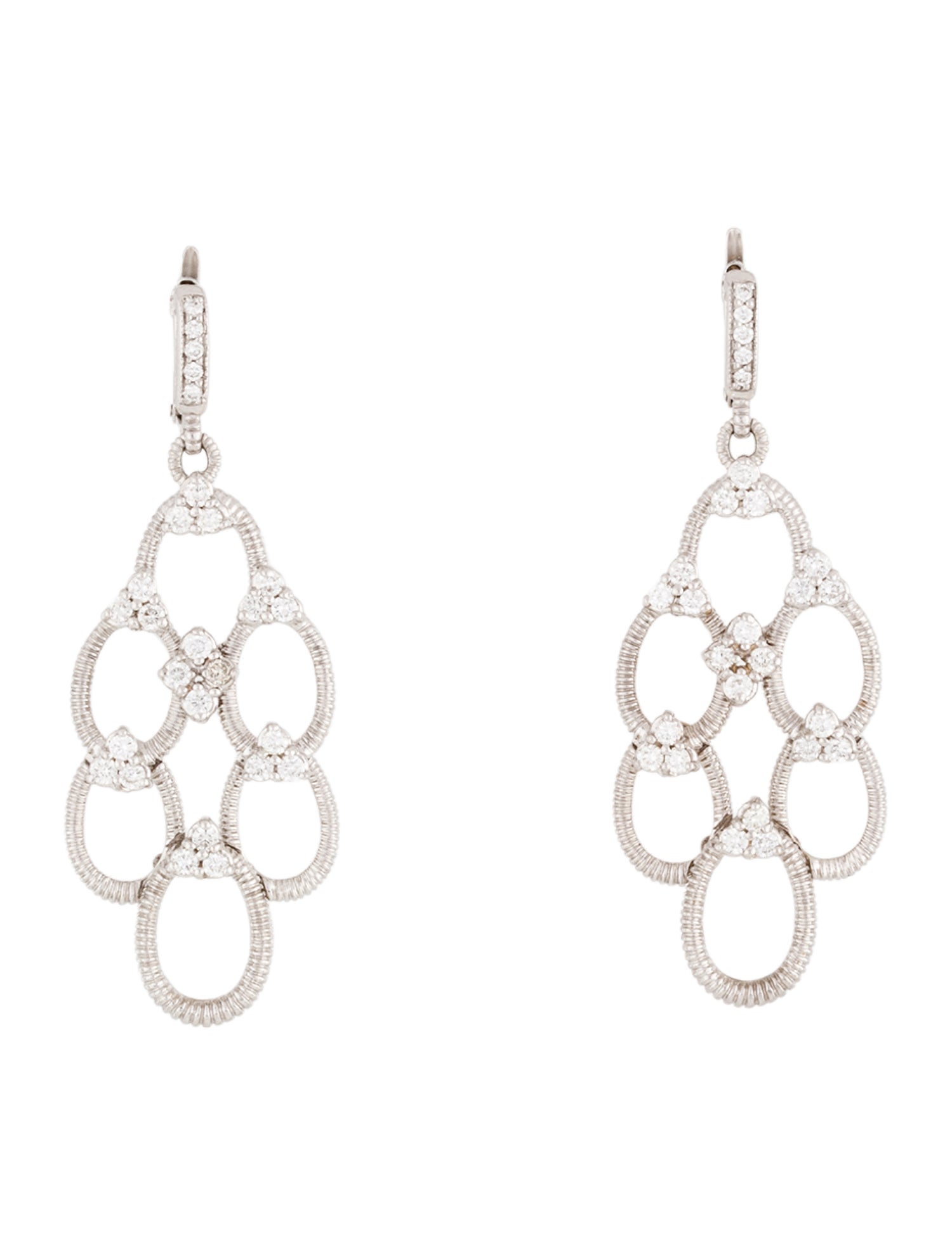 Judith Ripka 18K Diamond Open Drop Earrings