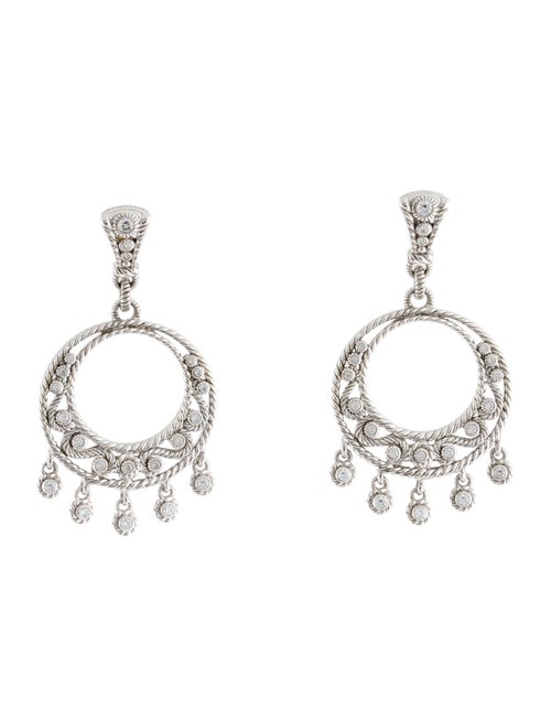 Judith Ripka Cubic Zirconia Garland Chandelier Earclip Earrings