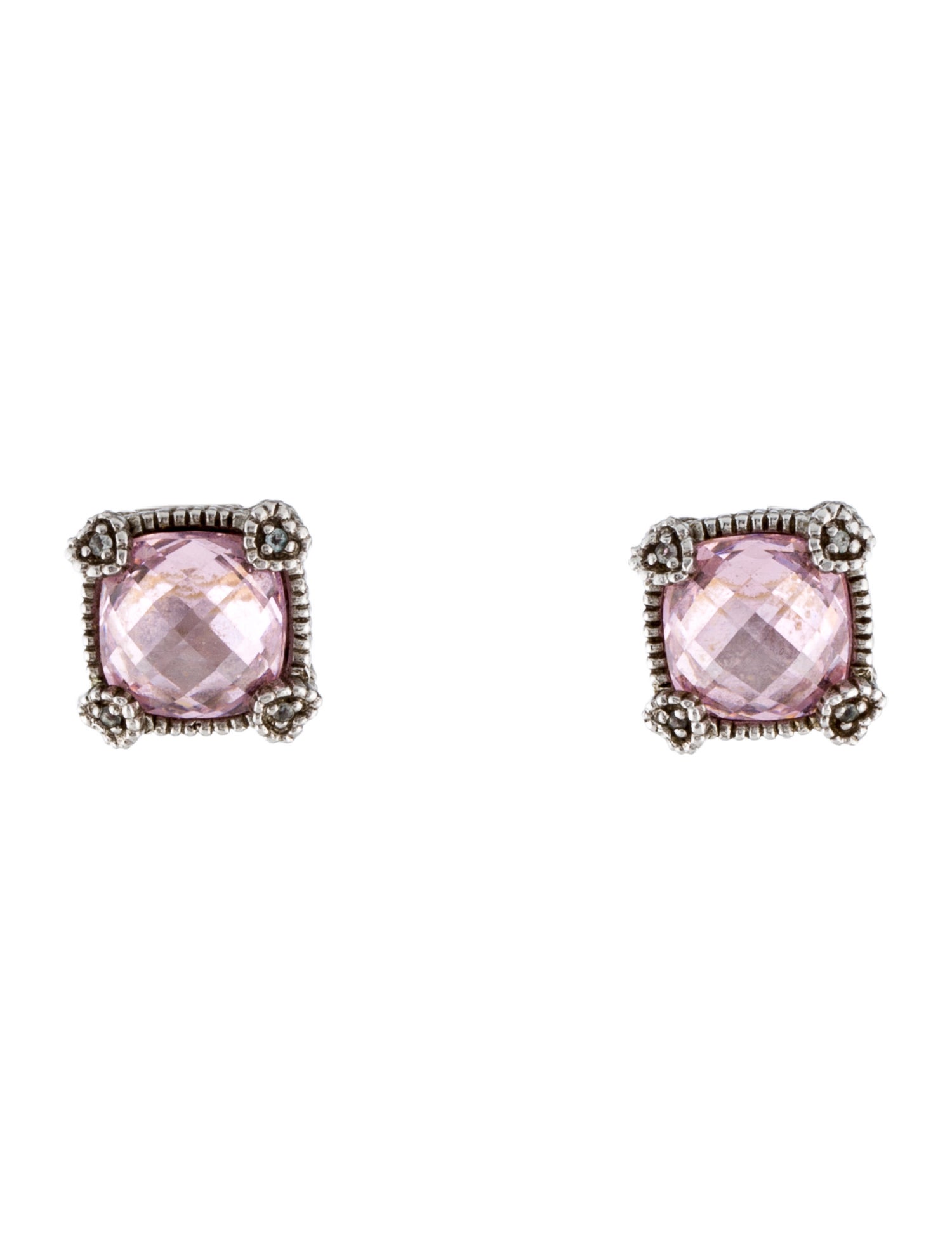 Judith Ripka Crystal & Sapphire Stud Earrings