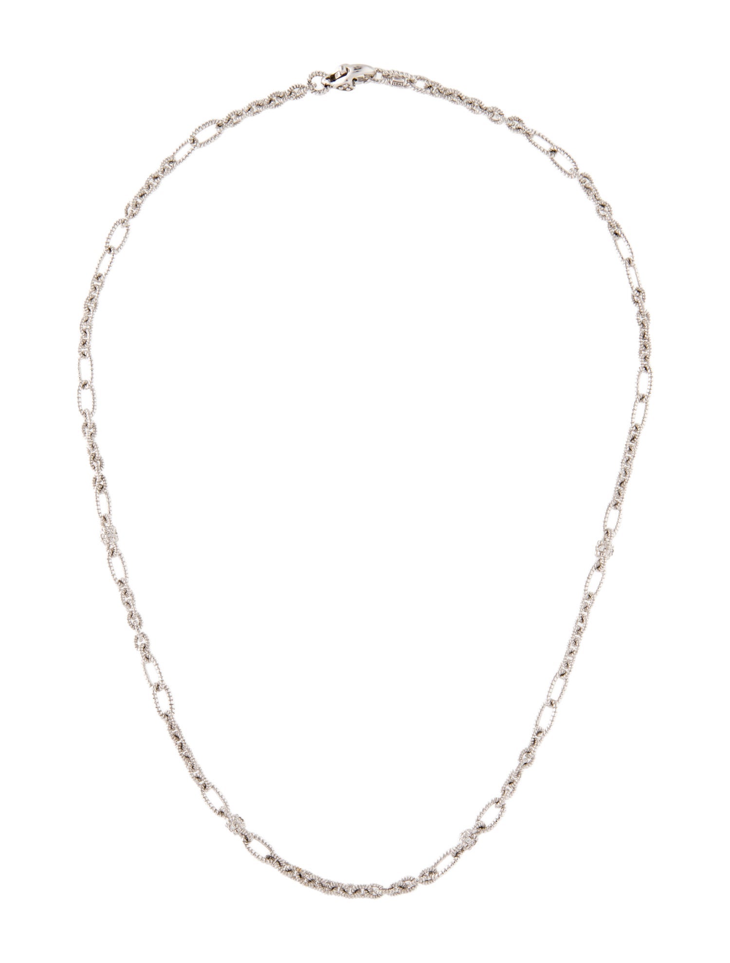 Judith Ripka 18K Diamond Figaro Chain Necklace