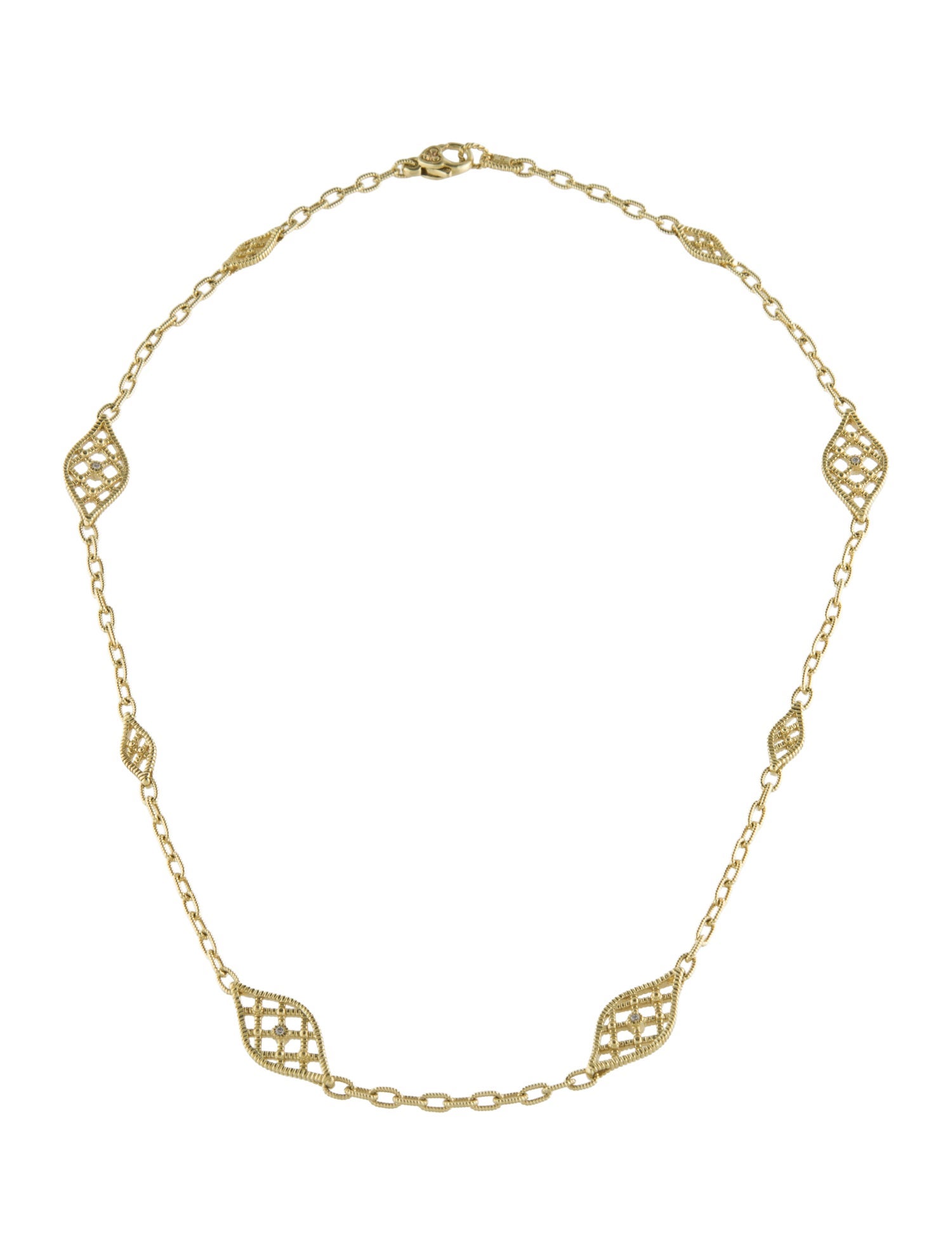 Judith Ripka 18K Diamond Station Necklace