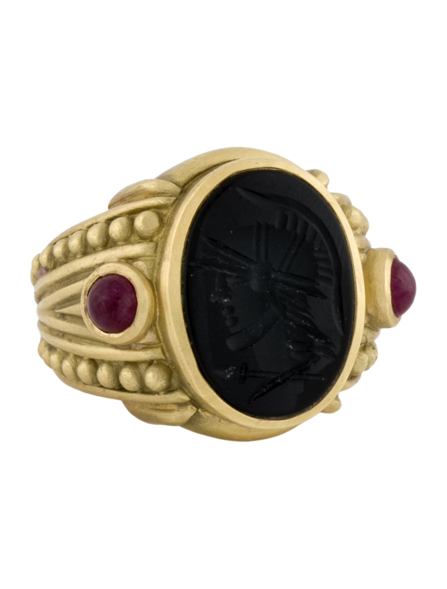 Judith Ripka 18K Onyx & Ruby Cocktail Ring