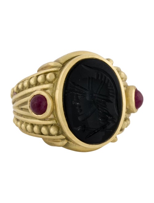 Judith Ripka 18K Onyx & Ruby Cocktail Ring