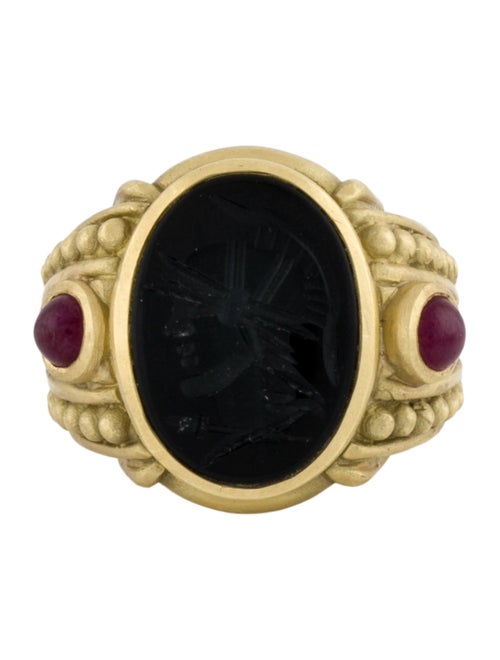 Judith Ripka 18K Onyx & Ruby Cocktail Ring