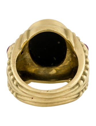 Judith Ripka 18K Onyx & Ruby Cocktail Ring