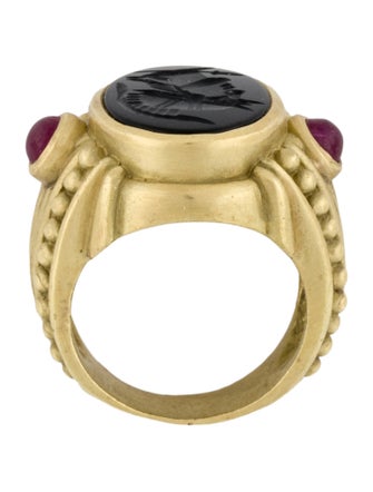 Judith Ripka 18K Onyx & Ruby Cocktail Ring
