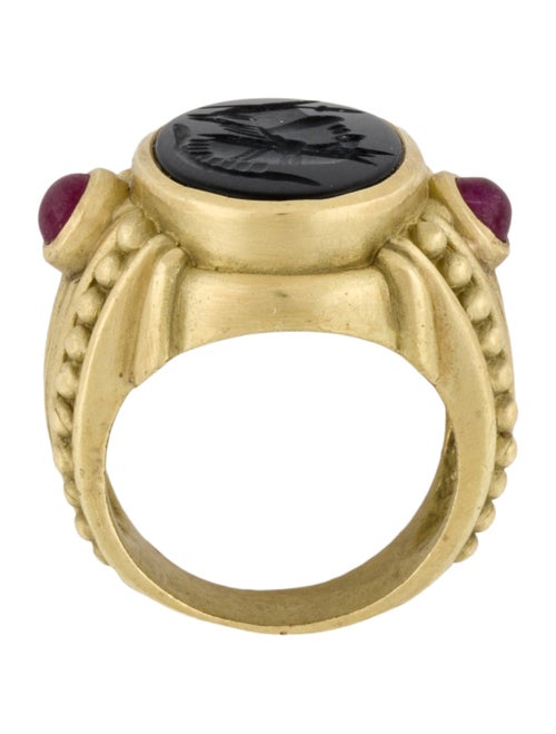Judith Ripka 18K Onyx & Ruby Cocktail Ring