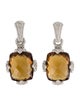 Judith Ripka Citrine & Cubic Zirconia Drop Earrings