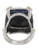 Judith Ripka Quartz & Hematine Doublet & Sapphire Cocktail Ring