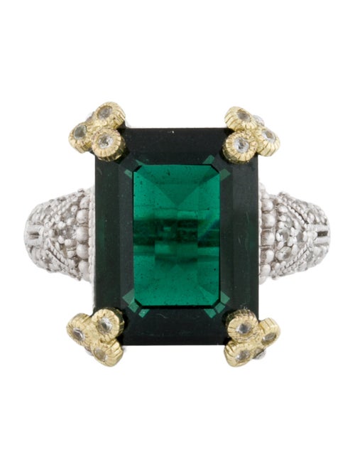 Judith Ripka Synthetic Quartz & Sapphire Estate Cocktail Ring