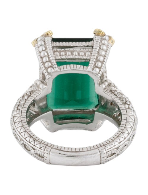 Judith Ripka Synthetic Quartz & Sapphire Estate Cocktail Ring