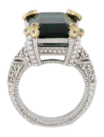 Judith Ripka Synthetic Quartz & Sapphire Estate Cocktail Ring