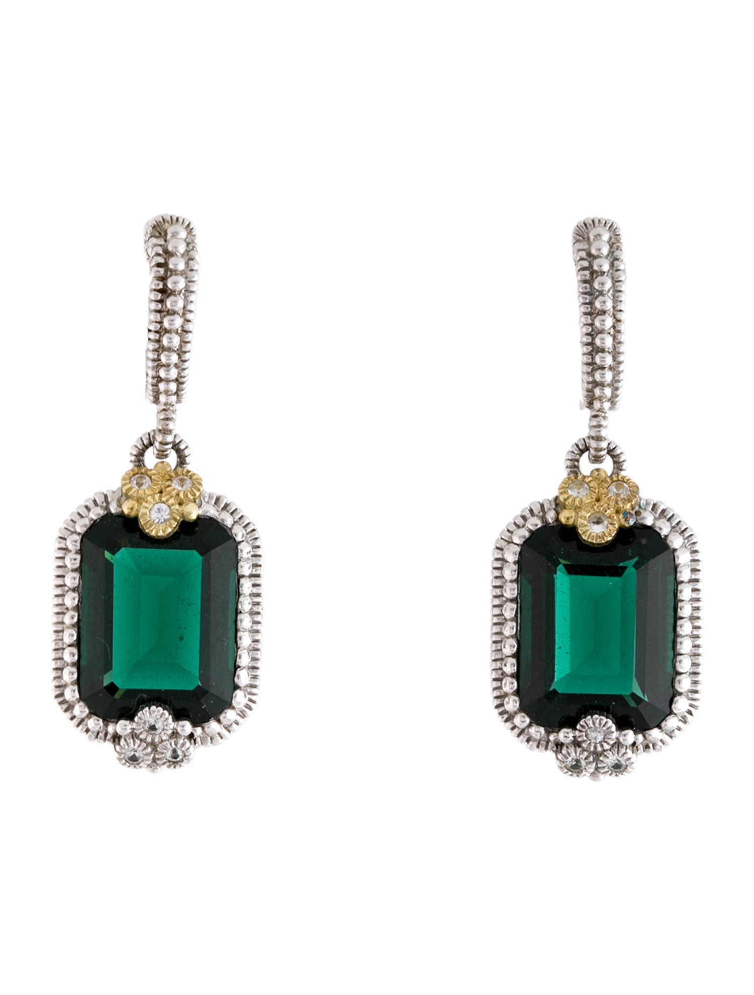 Judith Ripka Synthetic Quartz & Sapphire Drop Earrings