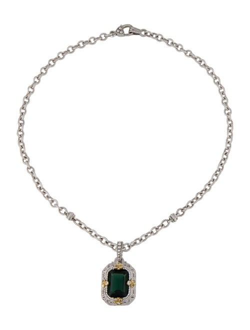 Judith Ripka Synthetic Quartz & Sapphire Pendant Necklace
