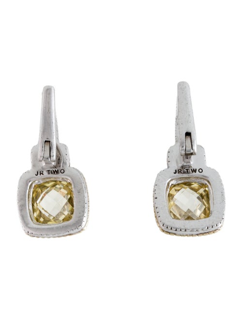 Judith Ripka Two-Tone Diamond & Cubic Zirconia Drop Earrings