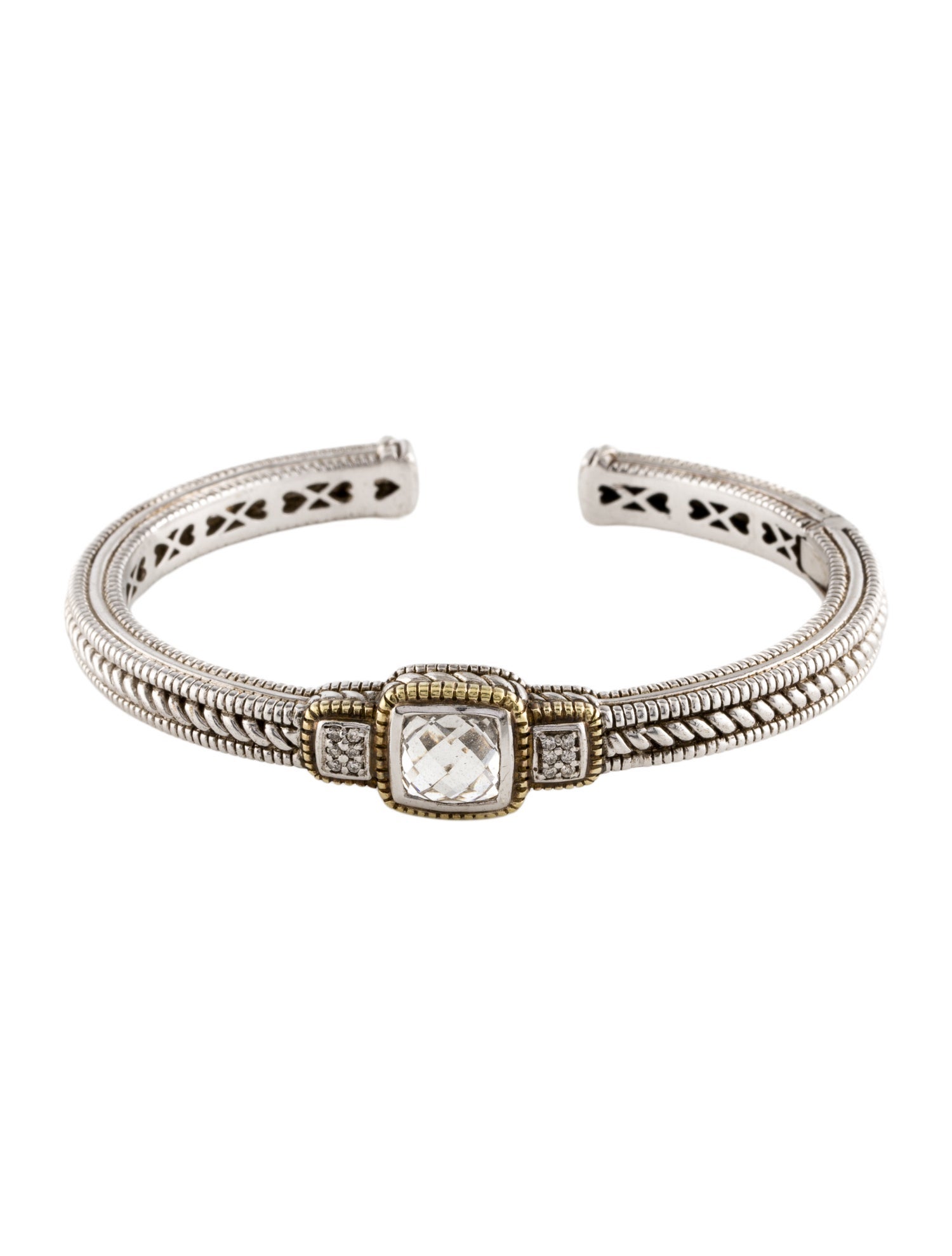 Judith Ripka Quartz & Diamond Cuff Bracelet