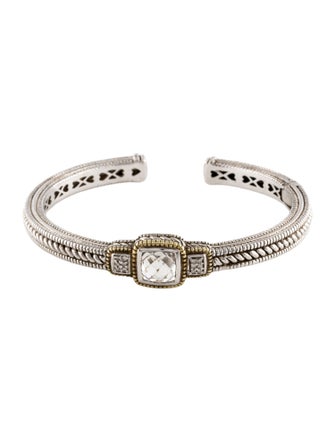 Judith Ripka Quartz & Diamond Cuff Bracelet