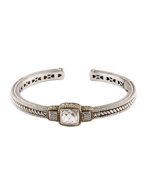 Judith Ripka Quartz & Diamond Cuff Bracelet