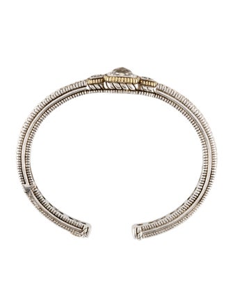 Judith Ripka Quartz & Diamond Cuff Bracelet