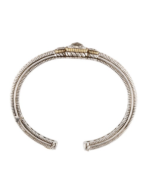 Judith Ripka Quartz & Diamond Cuff Bracelet