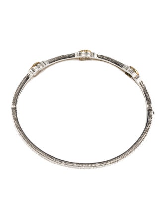 Judith Ripka Diamond Hinged Bangle Bracelet