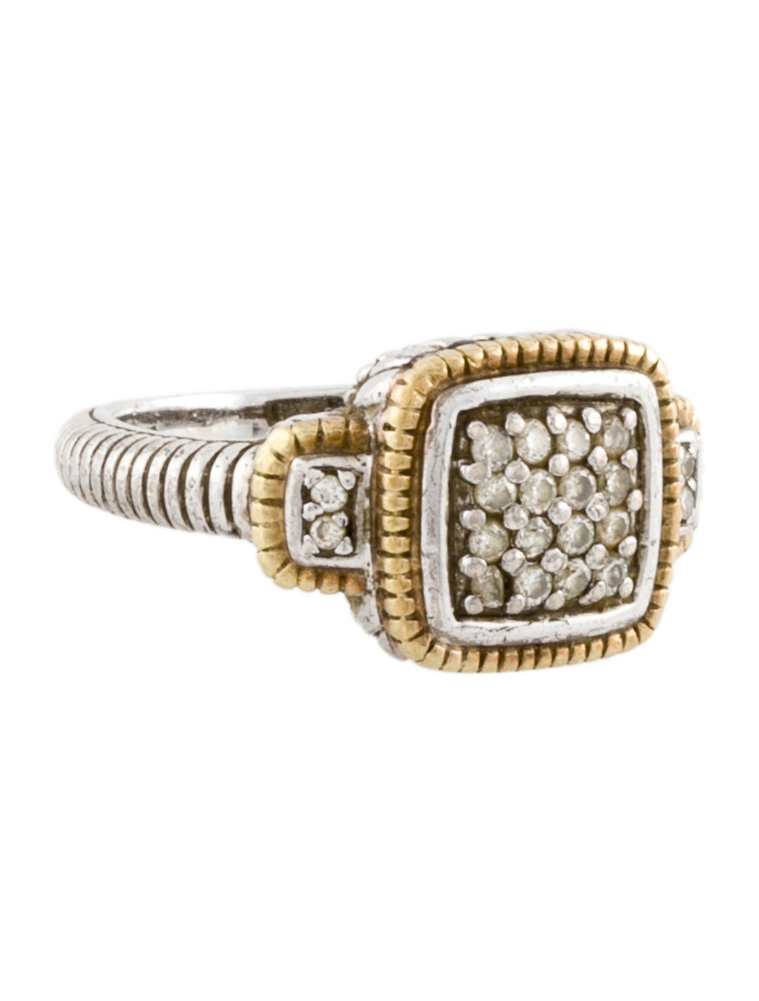 Judith Ripka Diamond Milgrain Cocktail Ring