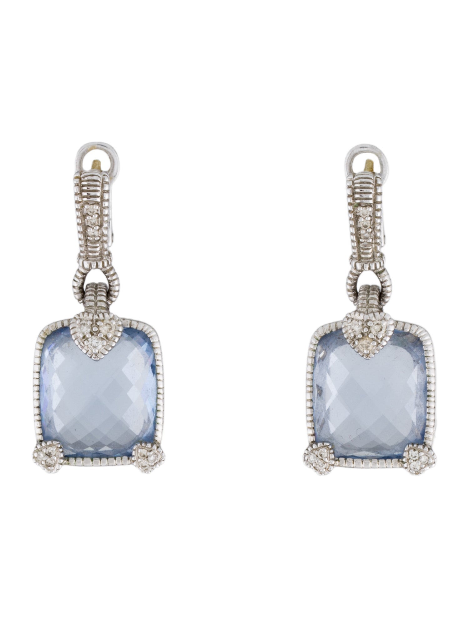 Judith Ripka Diamond & Glass Drop Earrings