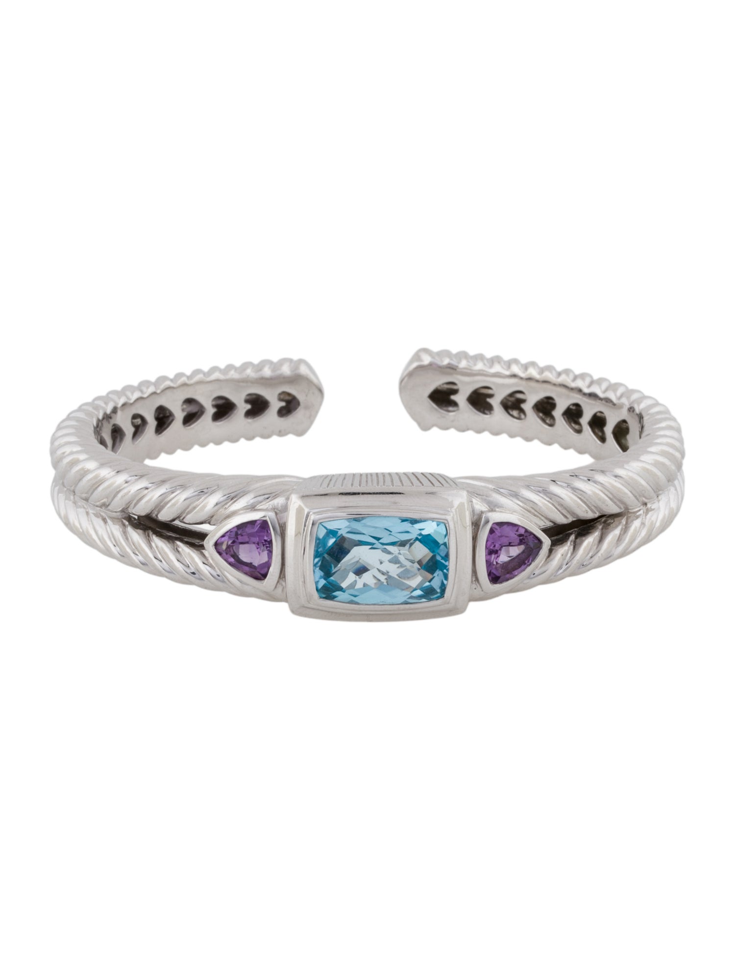 Judith Ripka Amethyst & Topaz Hinged Cuff