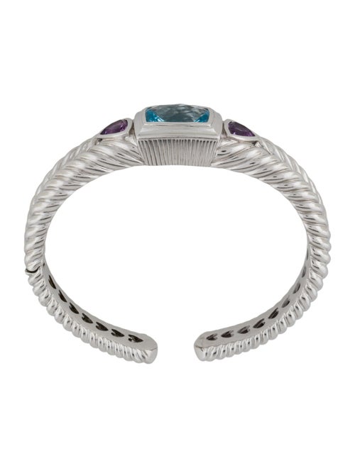 Judith Ripka Amethyst & Topaz Hinged Cuff