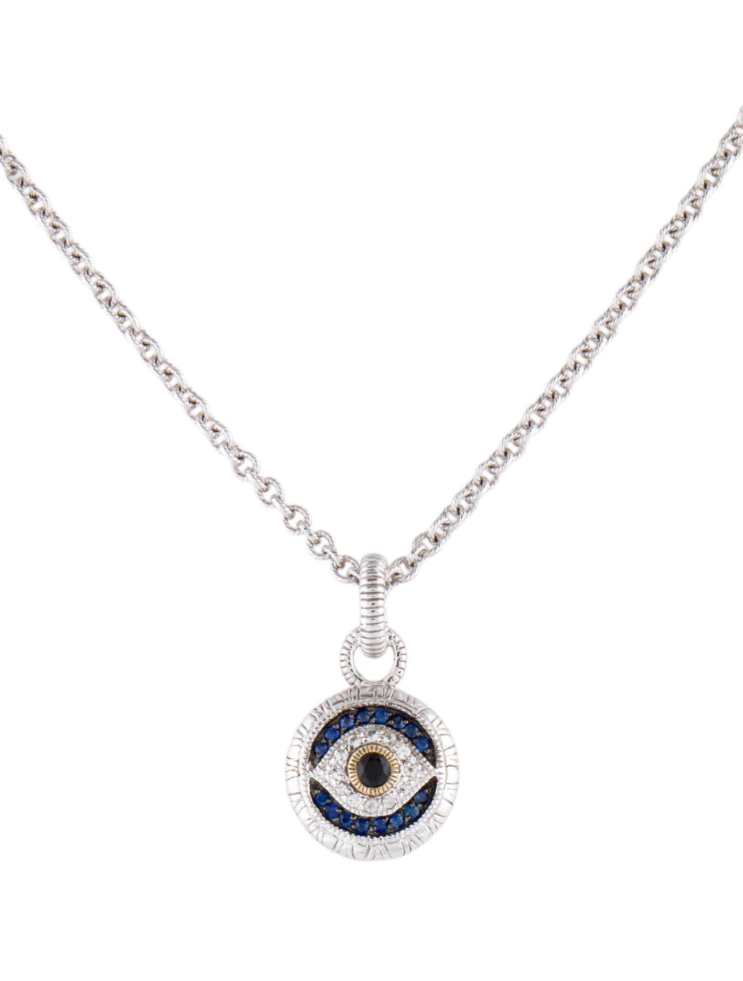 Judith Ripka Sapphire Evil Eye Pendant Necklace