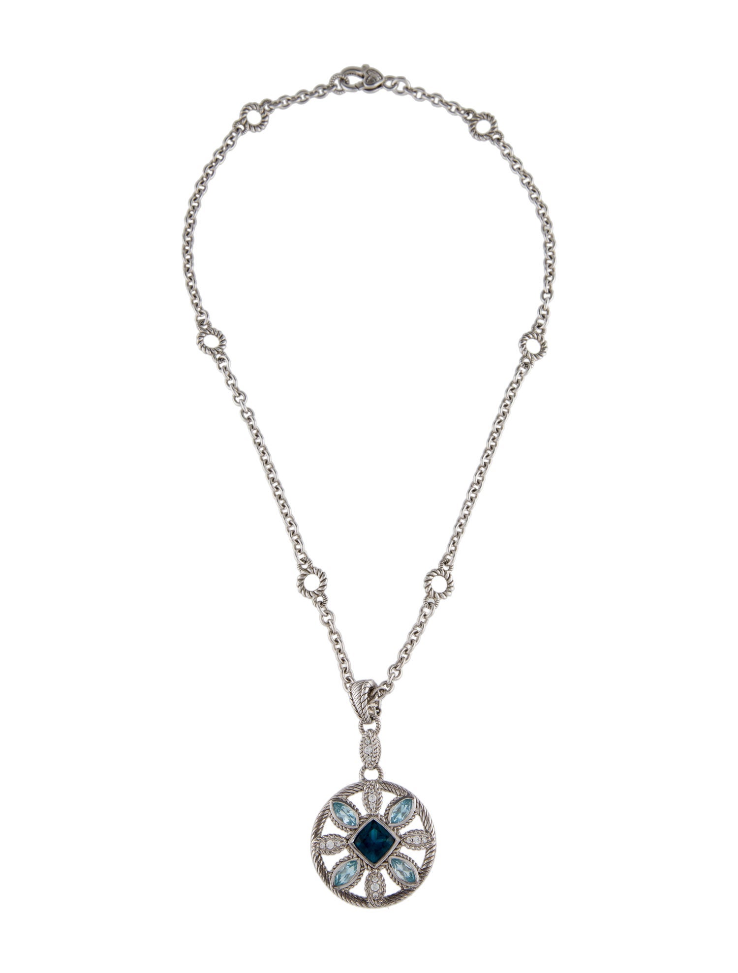 Judith Ripka 5.21ctw Topaz & Cubic Zirconia Pendant Necklace