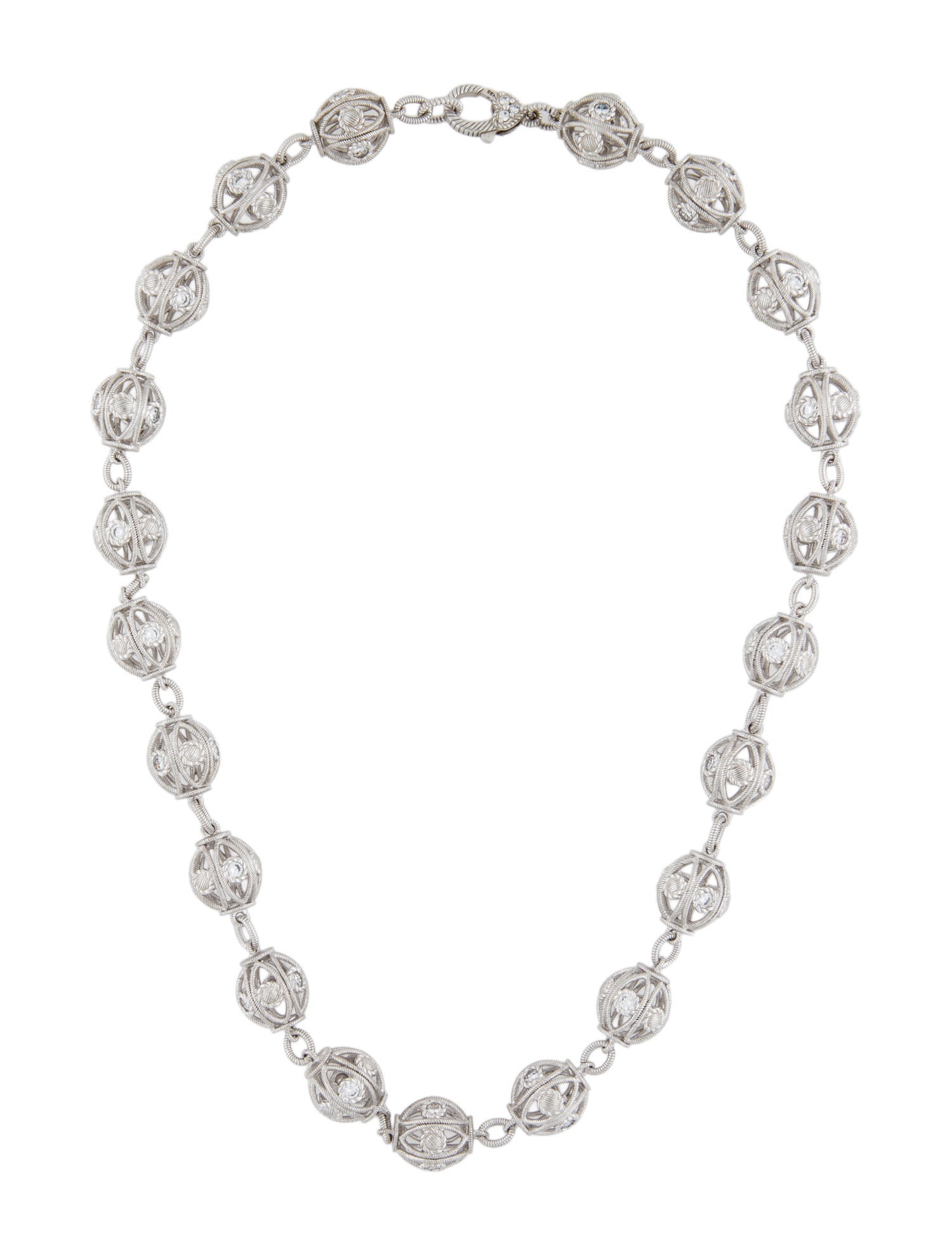 Judith Ripka Cubic Zirconia Ball Chain Necklace