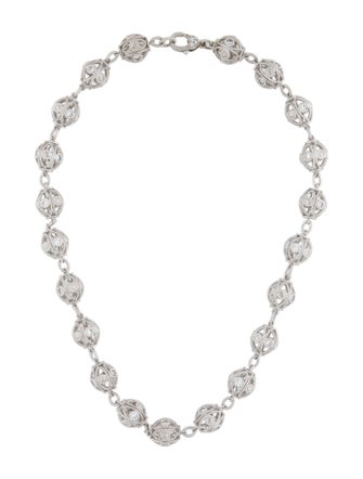 Judith Ripka Cubic Zirconia Ball Chain Necklace