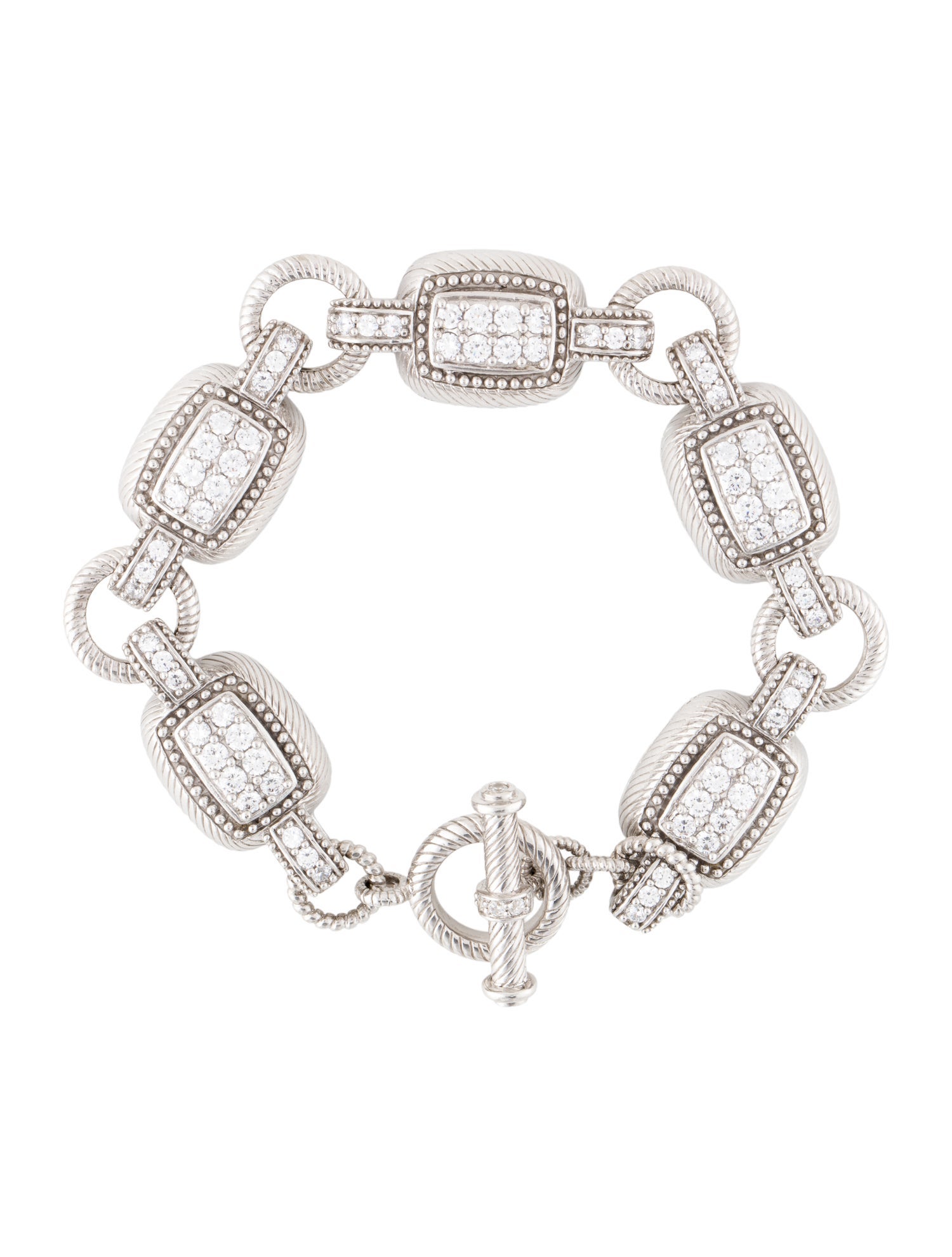 Judith Ripka Cubic Zirconia Link Toggle Bracelet